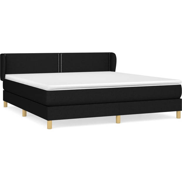 The Living Store Boxspringbed - Comfort - Bed - 180x200 - Zwart - Met verstelbaar hoofdbord en pocketvering matras