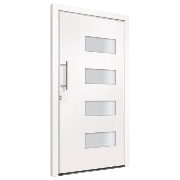 The Living Store Voordeur - Wit PVC/Aluminium - 110 x 210 cm - Inclusief Handgreep - Slot - Sleutels - Montageset