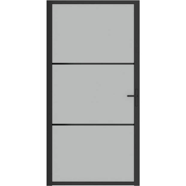 The Living Store Binnendeur - Zwart Transparant - Gehard glas - 102.5 x 201.5 cm - 5 mm dikte