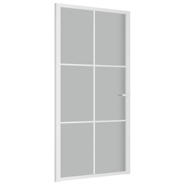 The Living Store Glazen Binnendeur - 102.5 x 201.5 cm - Gehard glas - Wit - Transparant - Inclusief Montagemateriaal -