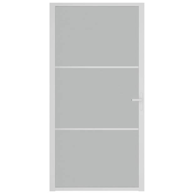 The Living Store Binnendeur - Gehard glas - 102.5 x 201.5 cm - Wit - Aluminium frame