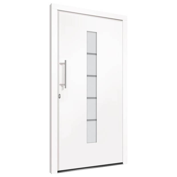The Living Store Voordeur - Wit PVC Aluminium - 110 x 210 cm - 5-weg veiligheidsslot