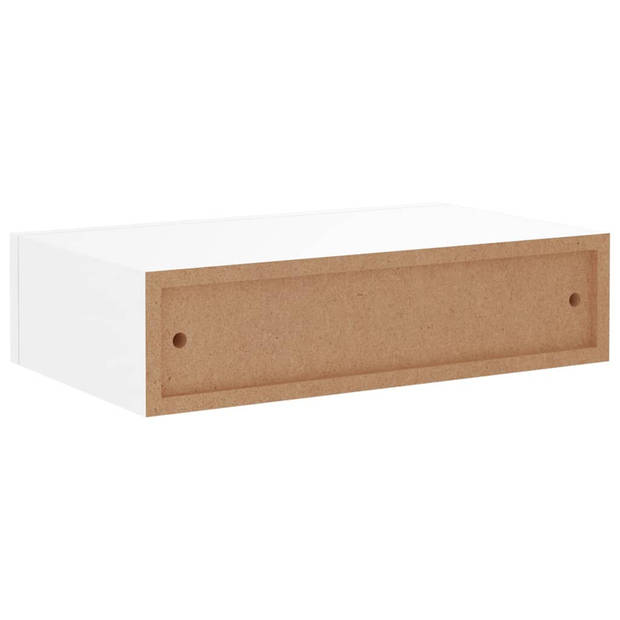 vidaXL Wandschap met lade 40x23,5x10 cm MDF wit