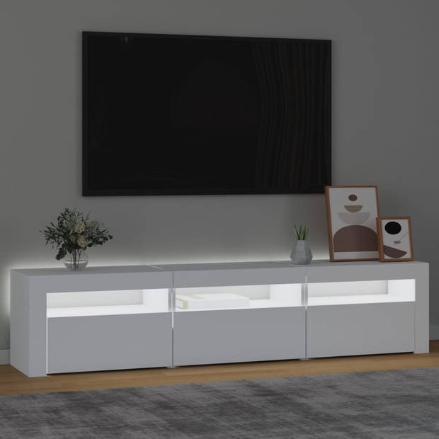 The Living Store TV Meubel 1 - Middelgroot - 180x35x40 cm - Met RGB LED-verlichting - Wit