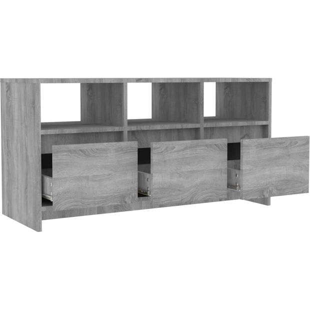 The Living Store Televisiemeubel - Grijs sonoma eiken - 102 x 37.5 x 52.5 cm