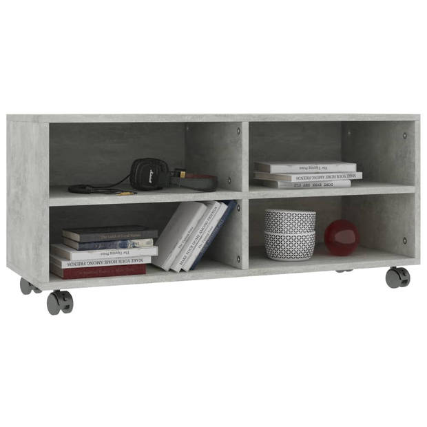 The Living Store TV-meubel - TV-meubel - 90x35x35 cm - Betongrijs hout