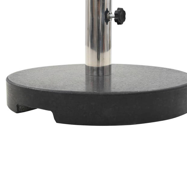 The Living Store parasolvoet Graniet - 20 kg - Zwart - Ø40 cm - Stabiele basis - Adapter 38/48 mm