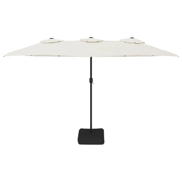 The Living Store Parasol - LED-verlichting - 449x265x245 cm - Zandwit - Donkergrijs