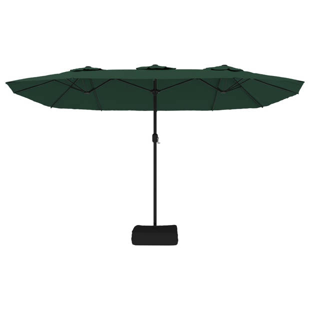 vidaXL Parasol dubbel 449x245 cm groen