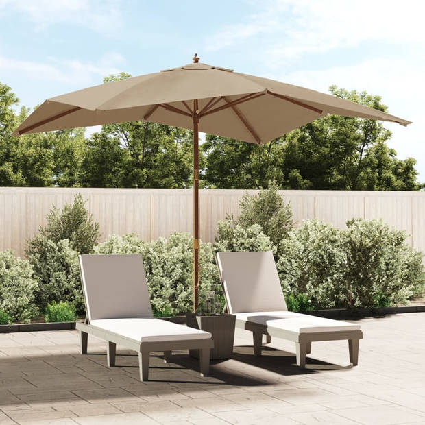 The Living Store Parasol Quadro - 300 x 300 x 273 cm - Massief hardhout - UV-beschermend polyester