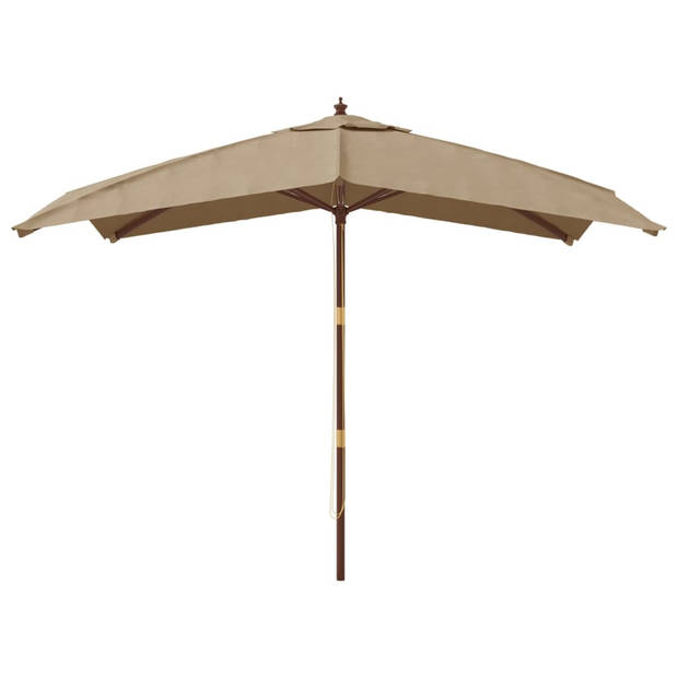 The Living Store Parasol Quadro - 300 x 300 x 273 cm - Massief hardhout - UV-beschermend polyester