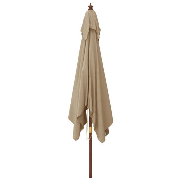 The Living Store Parasol Quadro - 300 x 300 x 273 cm - Massief hardhout - UV-beschermend polyester