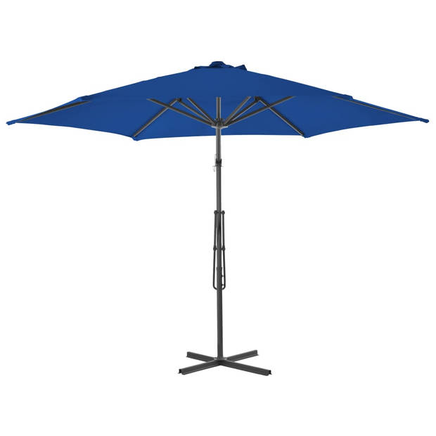 vidaXL Parasol met stalen paal 300x230 cm blauw