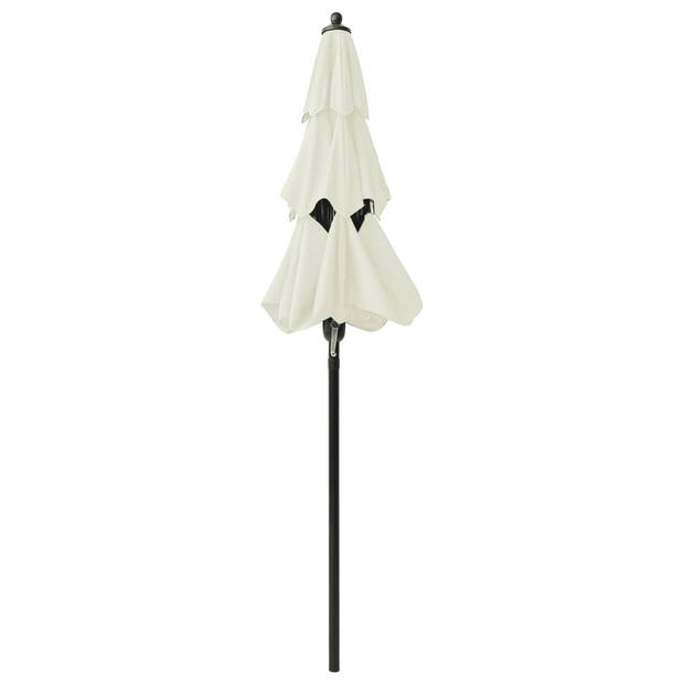 The Living Store Parasol 3-lags - Zandkleur - 200 x 228 cm (ø x H) - UV-beschermend polyester