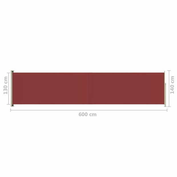 vidaXL Tuinscherm uittrekbaar 140x600 cm rood