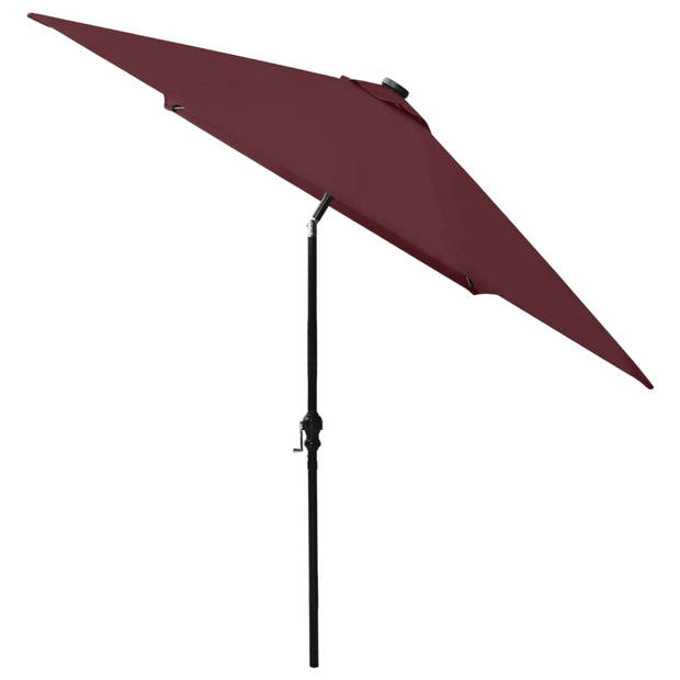 The Living Store Parasol Bordeauxrood 200x300x247 cm - Polyester en gepoedercoat staal - Met 18 LEDs