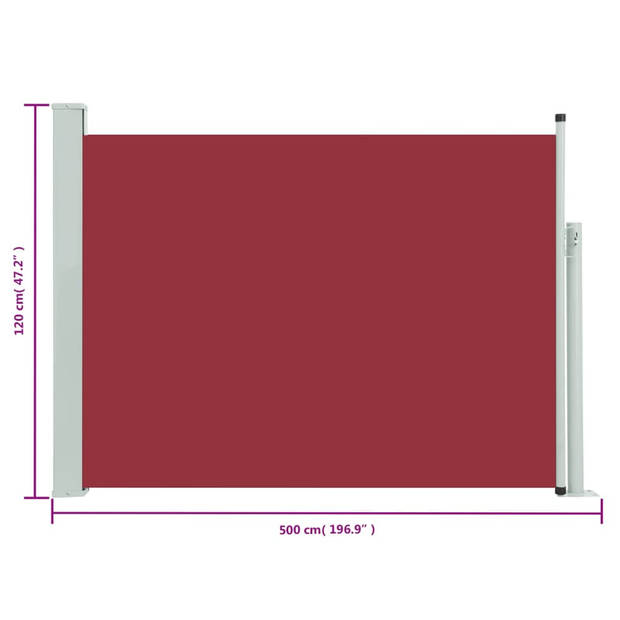 The Living Store Zijscherm - Trendy - Terrasaccessoire - 117 x (0-500) cm - UV en scheurbestendig