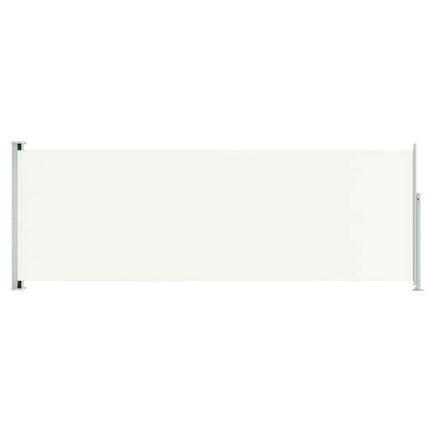 The Living Store Zijscherm - UV- en scheurbestendig polyester - 220 x (0-600) cm - Crème kleur - Montage vereist