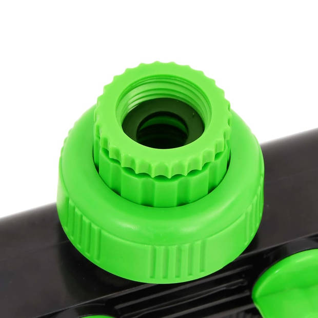 vidaXL Kraanadapter 4-wegs 19,5x6x11 cm ABS & PP groen en zwart