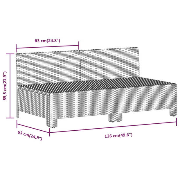 vidaXL 8-delige Loungeset met kussens poly rattan grijs