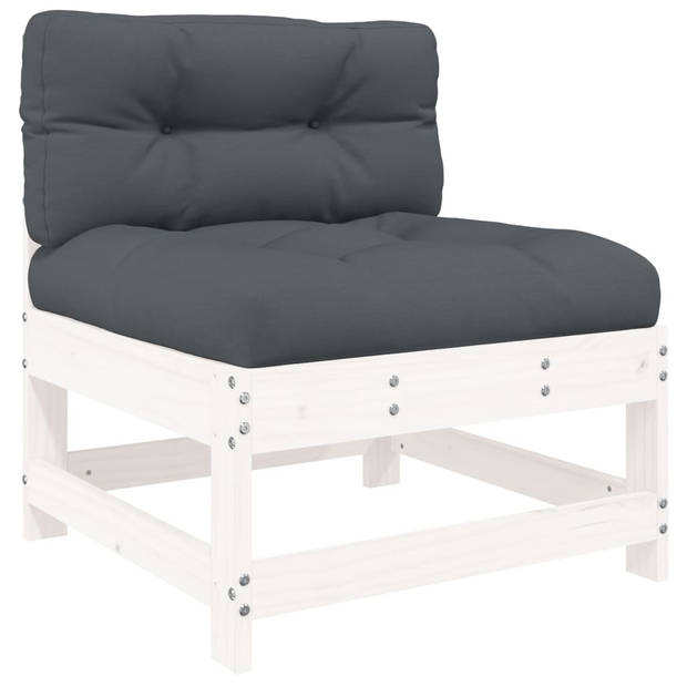The Living Store Loungeset Grenenhout - 70.5 cm - Wit - Modulair