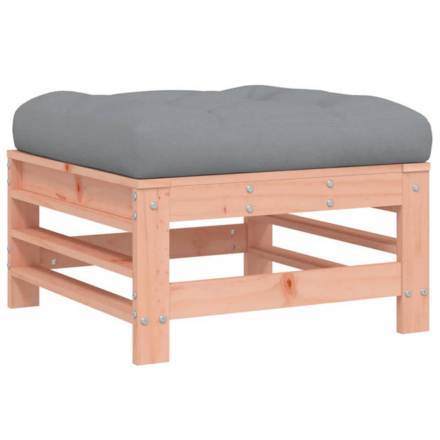 The Living Store Loungeset - Douglas hout - Modulair design - Comfortabele kussens - 110 kg draagvermogen - Grijs