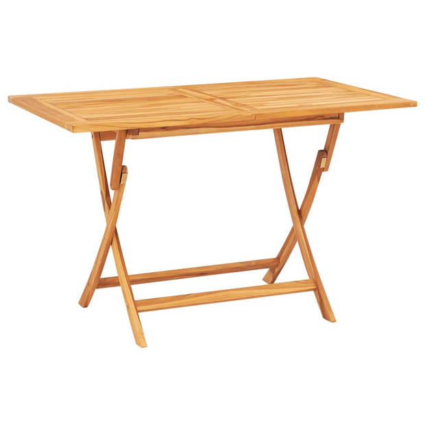 The Living Store Tuinset - Klassieke houten eethoek - Massief teakhout - Inklapbaar - Comfortabel - Stevig tafelblad -
