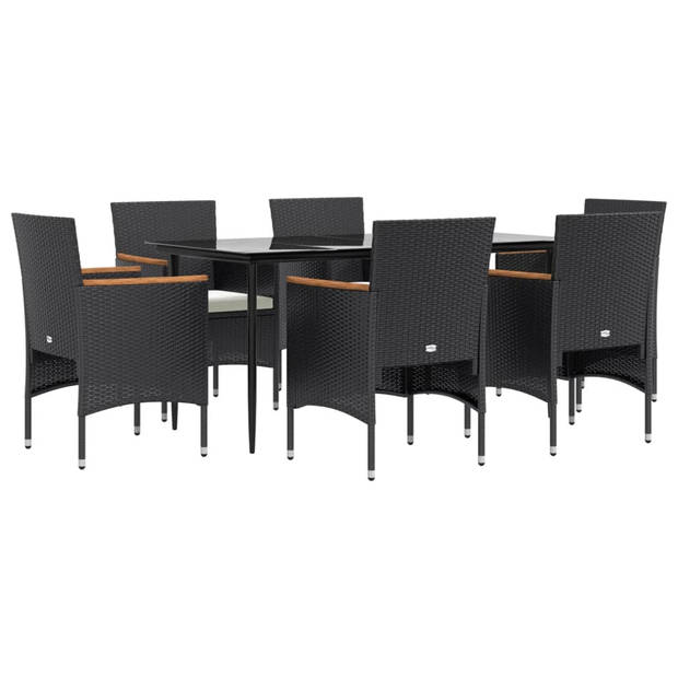 The Living Store Tuinset - - Afmetingen tafel- 160 x 80 x 74 cm - Kleur- zwart