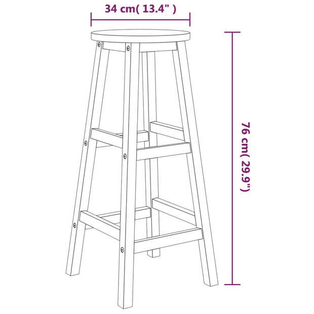 vidaXL 3-delige Barset massief acaciahout