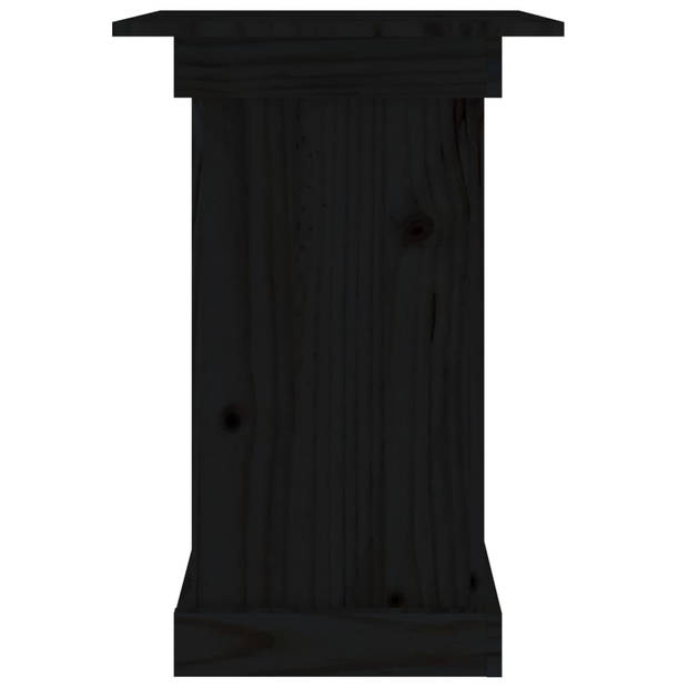 vidaXL Bloemenstandaard 40x40x60 cm massief grenenhout zwart