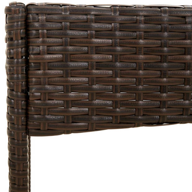 The Living Store Loungeset - PE-rattan - bruin - tafel- 50x30x35cm - stoel- 45x51x85cm - 2-zitsbank- 90x51x85cm -