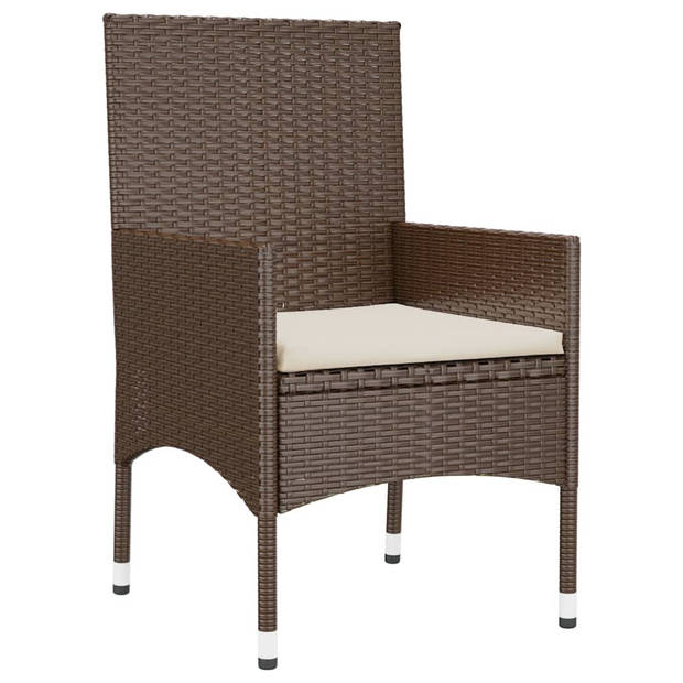 vidaXL 6-delige Loungeset met kussens poly rattan bruin