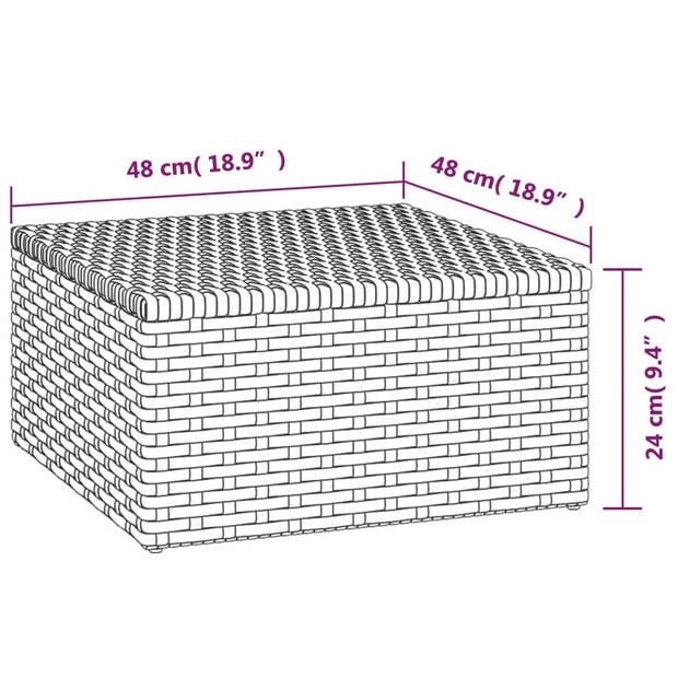 vidaXL 3-delige Loungeset met kussens poly rattan grijs