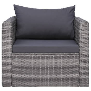 The Living Store Classic Tuinstoel - Grijs - 80 x 72 x 63 cm - Waterbestendig - Comfortabel kussen - Lichtgewicht stoel