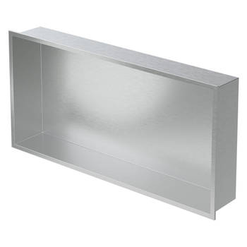 Douchebak 60x30 cm zilver roestvrij staal wandnis Douchebak LuxeBad