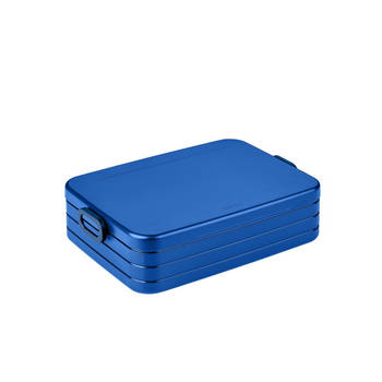Mepal Lunchbox Take a Break Large - Geschikt voor 4 boterhammen - Voor een Laptoptas - Broodtrommel - Vivid Blue