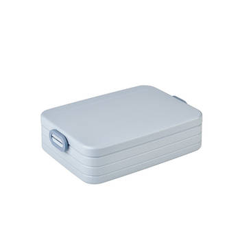 Mepal Lunchbox Take a Break Large - Geschikt voor 4 boterhammen - Voor een Laptoptas - Broodtrommel - Nordic Blue