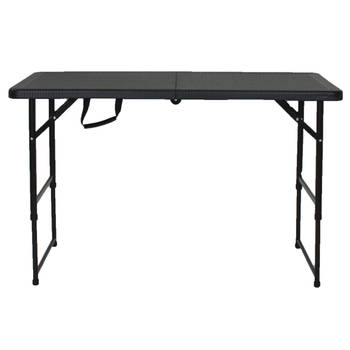 Lowander inklapbare tafel 120x60 cm - Klaptafel Vouwtafel Campingtafel - Extra stabiel - Zwart