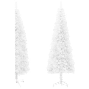 The Living Store Kunstkerstboom - Halve boom - Wit - PVC - 180 cm hoog