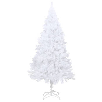 The Living Store Kunstkerstboom - Wit - 210 cm hoog - 110 cm diameter - Levensechte vorm - Extra dikke takken - PVC en