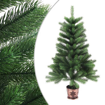 The Living Store Kerstboom Realistisch - 65 cm - PE Takken - 150 LEDs - Met Mand