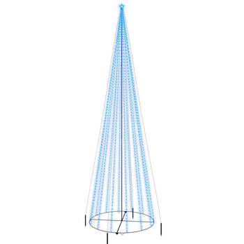 The Living Store Kerstboom LED 800x230 cm - Blauw - 1.134 LEDs - 8 lichteffecten - Compact ontwerp - Eenvoudig te