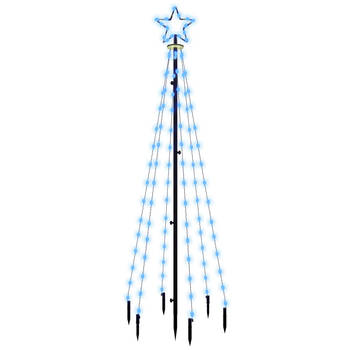 The Living Store LED-Kerstboom 180 cm - Blauw - 108 LEDs - Compact ontwerp