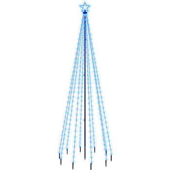 The Living Store LED Kerstboom - 310 blauwe rechte LEDs - 100x300 cm - Met grondpin - USB-aansluiting - 8 lichteffecten