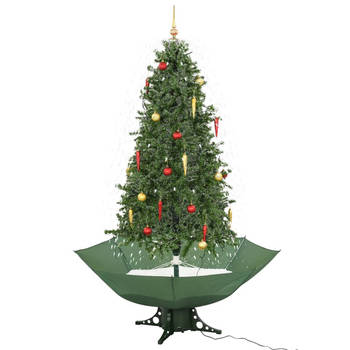 The Living Store Kunstkerstboom Groen - 190 cm - Sneeuwende Kerstboom Met Melodie - PVC - Polyester - Kunststof