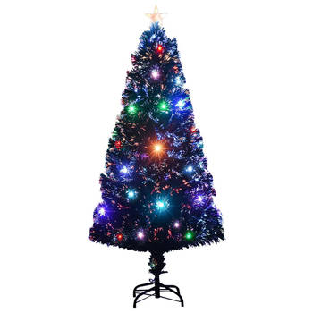 Blokker The Living Store Kerstboom Groen 120 cm - Levensechte takken - LED en glasvezel verlichting aanbieding