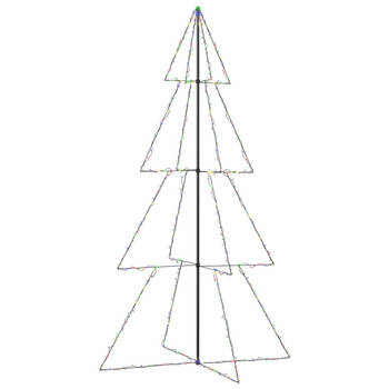 The Living Store Kerstkegelboom 143x250 cm - Meerkleurig - LED-verlichting - 8 lichteffecten
