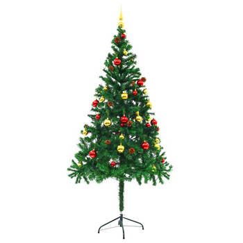 The Living Store Kunstboom - Kerstboom met LED-verlichting - 180 cm - Groen - 564 takken