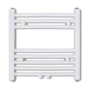 The Living Store Handdoekradiator - gebogen wandmontage - wit - 480x480 mm - 8 buizen - 215 W