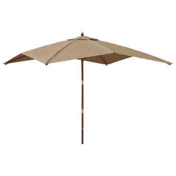 The Living Store Parasol Quadro - 300 x 300 x 273 cm - Massief hardhout - UV-beschermend polyester